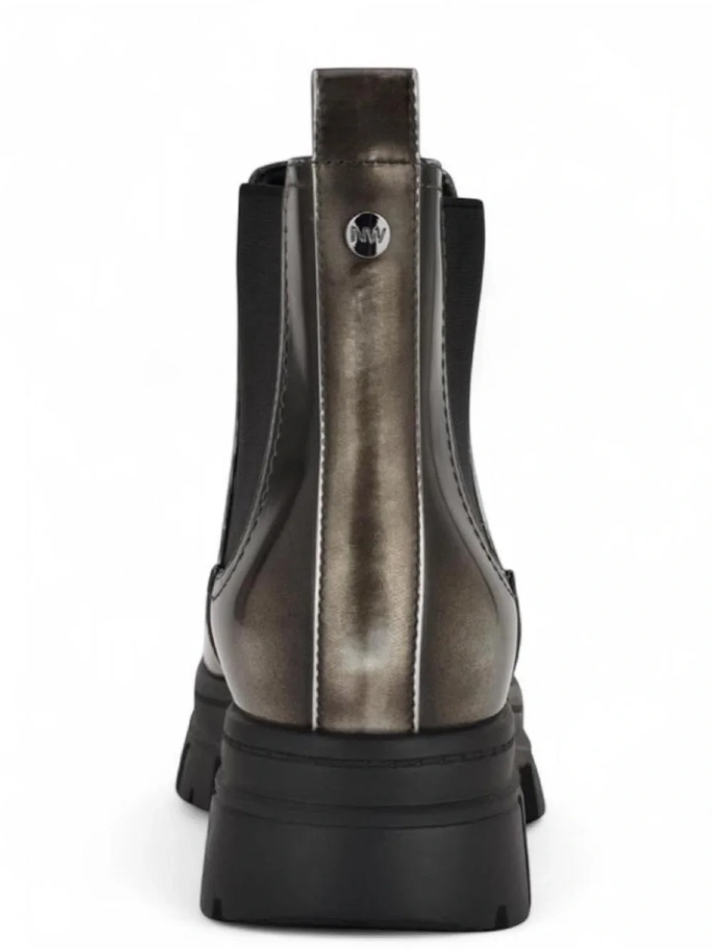 Chelsea Lug Boot in Metallic Gunmetal Women Nine West Women's Kimma